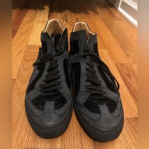 MM6 Leather and Velvet Sneakers